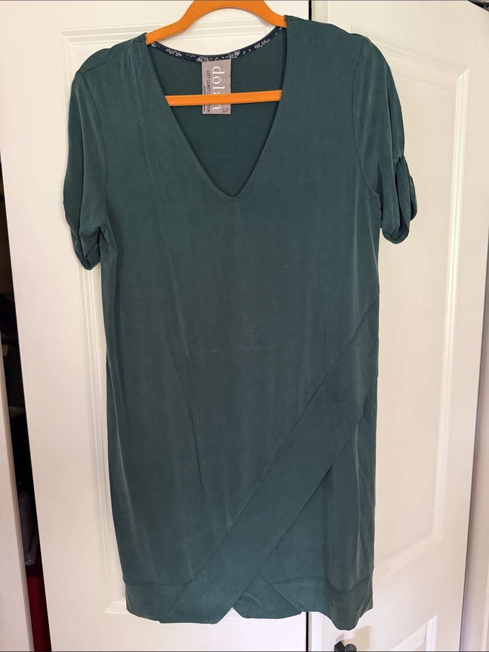 Dolan Forest Green V-Neck Short Sleeve Dress Sz. SP